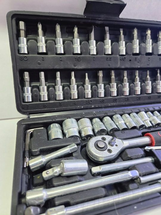 КОМПЛЕКТ ТОРЦЕВЫХ ГОЛОВОК 46 ЭЛЕМЕНТОВ ТРЕЩОТКА БИТЫ КЕЙС TORX, фото 3