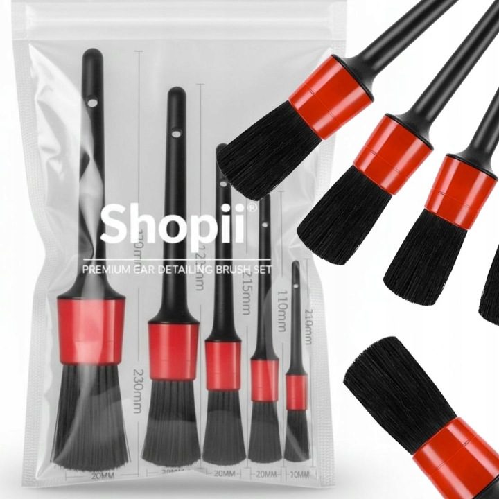 Комплект pędzli для авто detailingu очистки pędzel detailing brush 5 sztk, фото 2