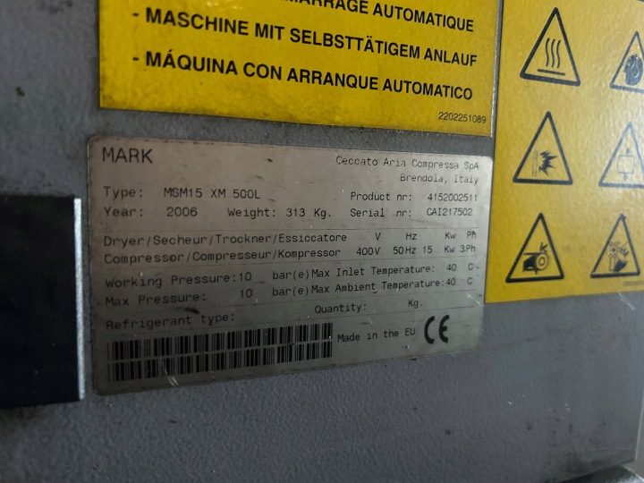 Компрессор масляный Mark MSM15D TM500 500 l 10 бар, фото 6
