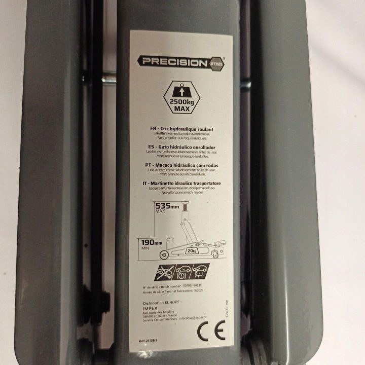 Домкрат PRECISION-STEEL 211363 2,5T Podniszczone Op, фото 3