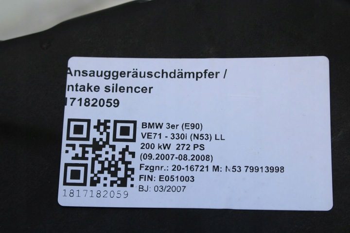 BMW 3 E90 E91 воздушный фильтр корпус 7555287 13 71 7555287 13717555287 1 E, фото 8