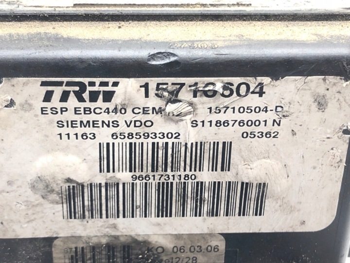 НАСОС ABS PEUGEOT 407 9661731180 1.6 109 л.с. 04-11, фото 4
