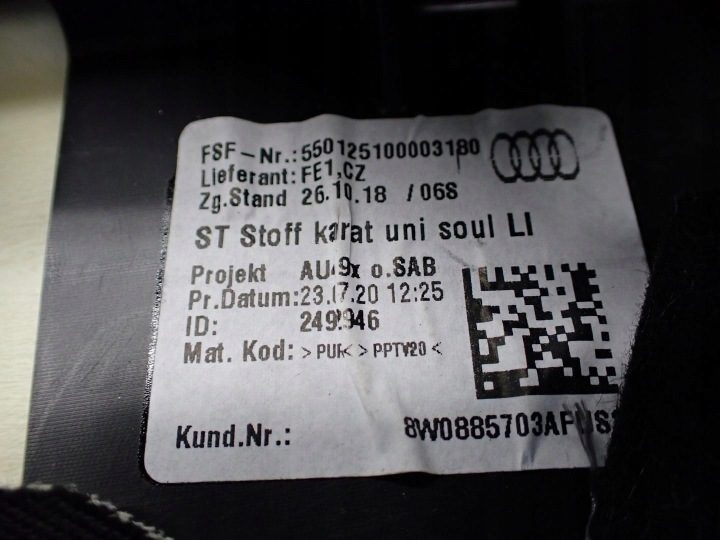 ОБШИВКА ДИВАНА ЛЕВАЯ ЗАДНЯЯ 8W0885703A AUDI A4 B9 8W УНИВЕРСАЛ 20 г., фото 4