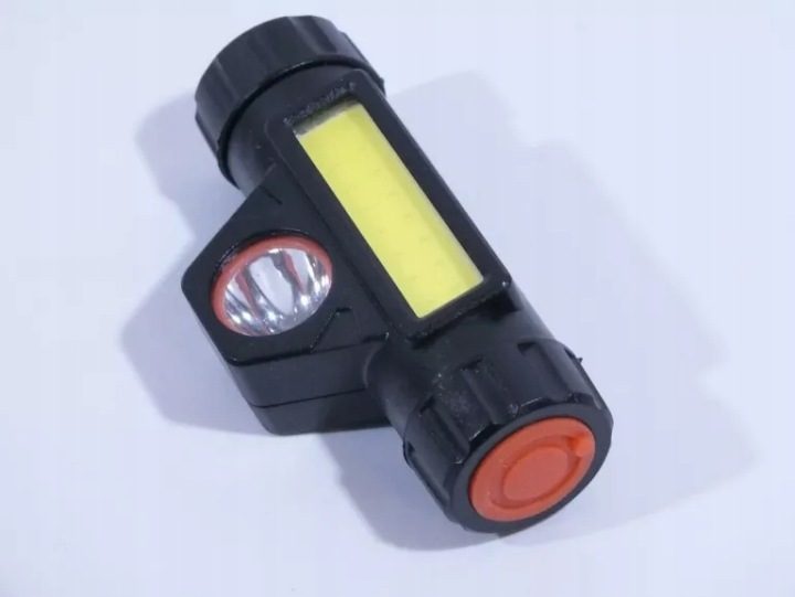 Фонарик LED лобовой 1W COB+1W LED АКБ, фото 5