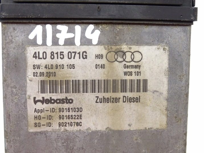 АВТОНОМНЫЙ ОТОПИТЕЛЬ WEBASTO AUDI Q7 4L РЕСТАЙЛИНГ 3.0 TDI 4L0815071G, фото 5