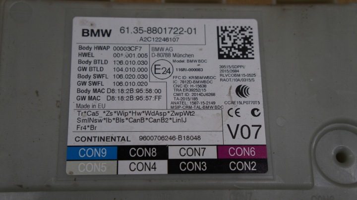 BMW G01 G02 G30 G31 блок управления BDC комфорта 8715809, фото 2