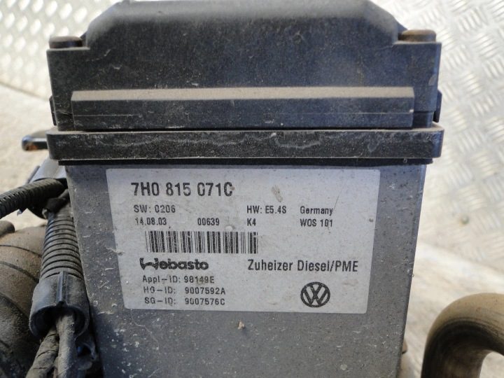 ПОДОГРЕВАТЕЛЬ ДВИГАТЕЛЯ WEBASTO VW T5 7H 7H0 1.9 TDI 2003 НА ЗАПЧАСТИ 7H0815071C, фото 6