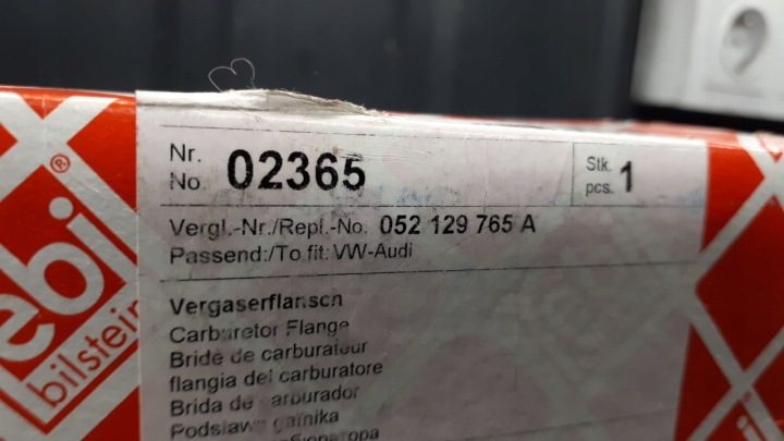 052129765a основание карбюратора VW Polo Jetta Golf I, фото 2