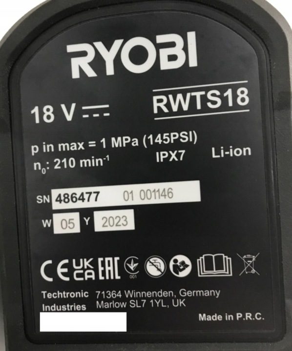 Szczotka teleskopowa Ryobi One+ аккумуляторный 18V, фото 7
