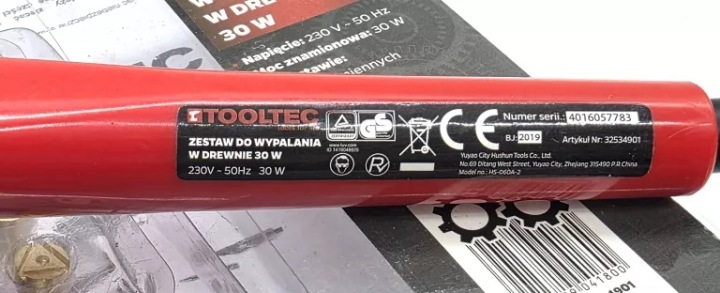 КОМПЛЕКТ ДЛЯ WYPALANIA W DREWNIE TECHLINER HS-060Y-30, фото 3