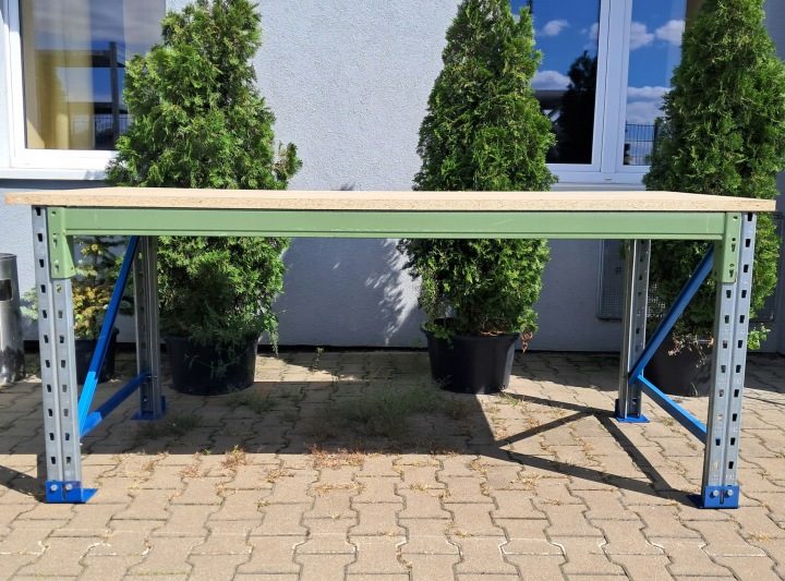 Стол слесарный 220x90 см столешница пластина 3,8 см, фото 1