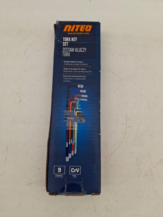 КОМПЛЕКТ КЛЮЧЕЙ IMBUSOWYCH Z KOŃCÓWKAMI TORX 9 ШТУК, фото 1