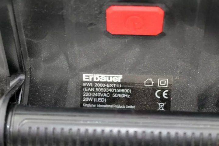 Лампа переносная Erbauer LED 2000 lm черная, фото 4
