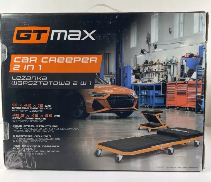 Leżanka Гаражная СКЛАДНАЯ 2w1 GTMax TABORET LEŻAK ПОДУШКА СИДЕНЬЯ STOŁEK, фото 3