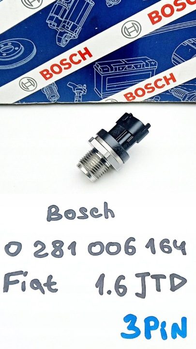 W-wa 0281006164 OE ДАТЧИК ДАВЛЕНИЯ ТОПЛИВА В МОЛДИНГЕ ТОПЛИВНОГО 3 пин BOSCH, фото 1