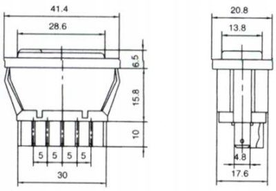 ПЕРЕКЛЮЧАТЕЛЬ CHWILOWY ДЛЯ СТЕКОЛ LED 12V 20A ON-OFF-ON, фото 3