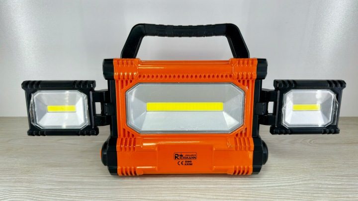 ФОНАРЬ АККУМУЛЯТОРНЫЙ ГАРАЖНЫЙ ГАЛОГЕННЫЙ COB-LED 30W+2X10W RICHMANN, фото 1