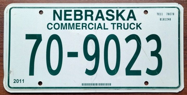 Nebraska 1996 - табличка номерная с США, фото 2