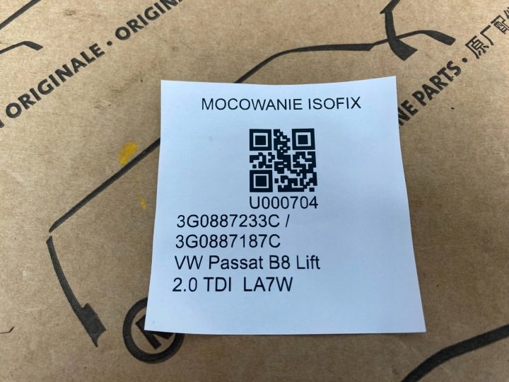 GD VW PASSAT B8 КРЕПЛЕНИЕ ISOFIX 3G0887233C ОРИГИНАЛЬНОЕ, фото 7
