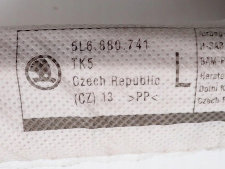 ШТОРКА AIRBAG БОКОВОЙ ЛЕВЫЙ ОРИГИНАЛ 5L6880741 SKODA YETI 5L 13 г., фото 5