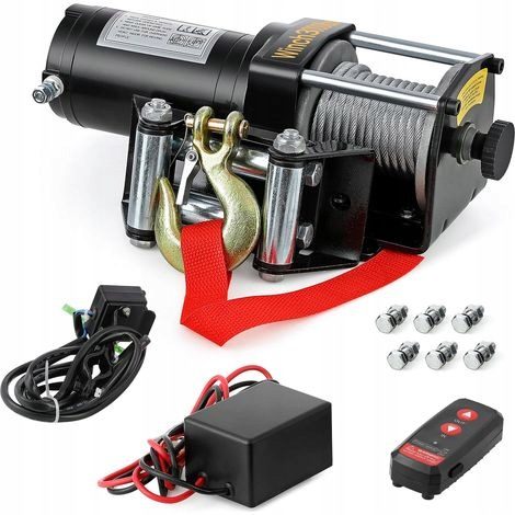 Электрическая лебедка 1360 кг 12V черная, фото 1