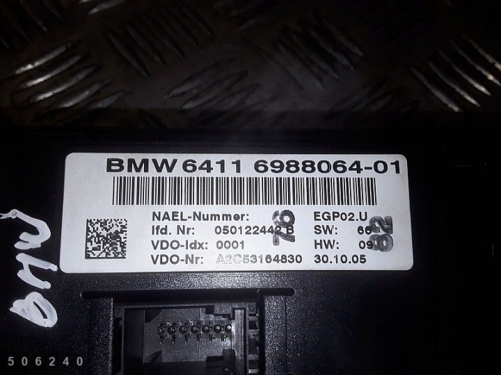 2006 BMW 3 Серия E90 E91 Модуль управления кондиционером 698806401, фото 5