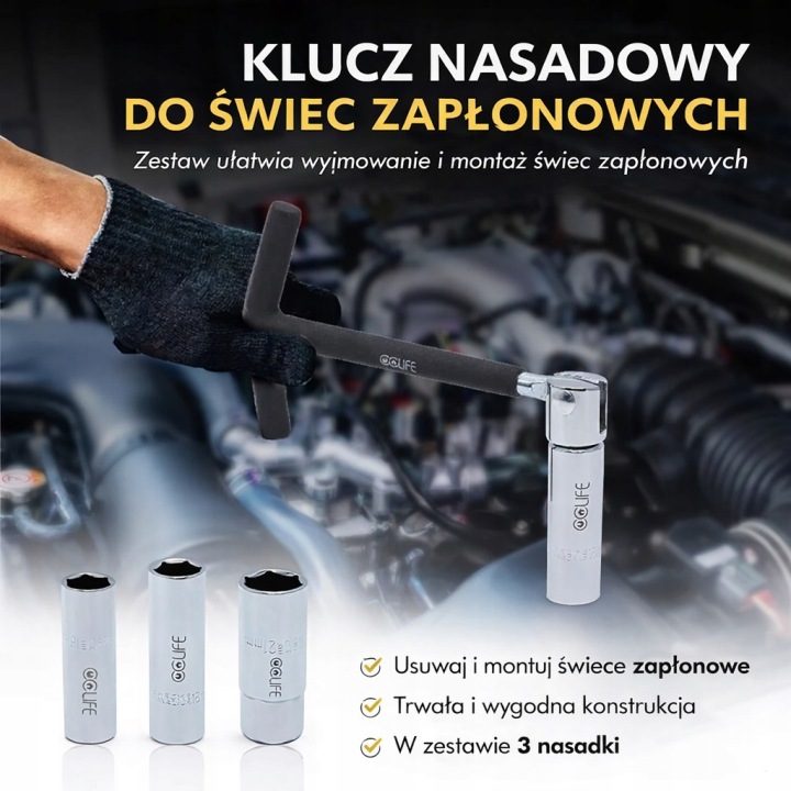 Ключ для Свечей Зажигания 1/2” 6 мм 18 мм 21 мм, фото 7