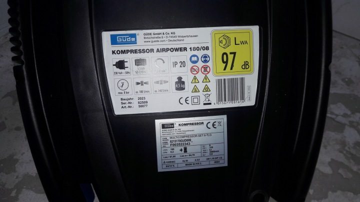 Компрессор безмасляный GÜDE 50077 140 l 8 бар, фото 5