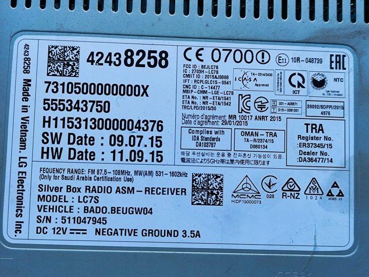OPEL ASTRA K V 5 АНТЕННА НА КРЫШУ НАВИГАЦИИ GPS 13476637 42438258, фото 5