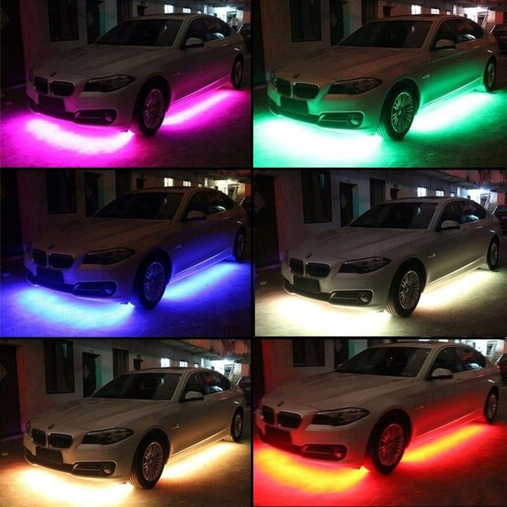 Подсветка LED RGB для днища автомобиля 2x89cm и 2x120cm, 12V, aplikacja, фото 5