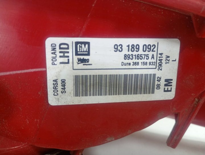 Opel Corsa D 06-14 ФОНАРЬ ЛЕВЫЙ ЗАДНИЙ OE GM 93189092, фото 6