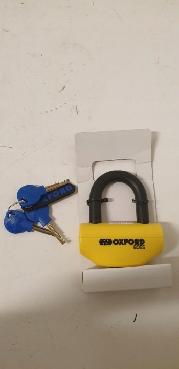 Блокиратор диска тормозного Oxford Boss 16 мм желтый OF46, фото 2