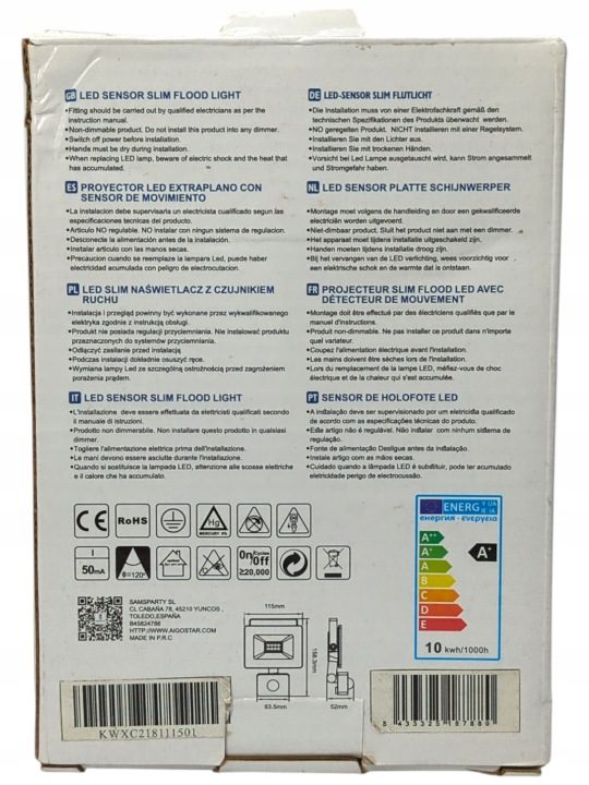 Прожектор Противотуманная фара LED 10W IP65 с датчик движения, фото 4