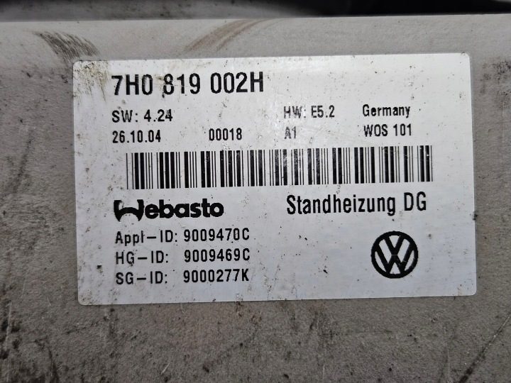 VW T5 Webasto автономный отопитель воздушный AIRTOP 3500 ST 7H0819002H, фото 3