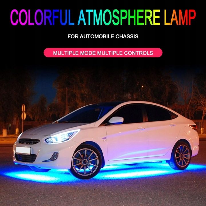 Подсветка LED RGB для днища автомобиля 2x89cm и 2x120cm, 12V, aplikacja, фото 4