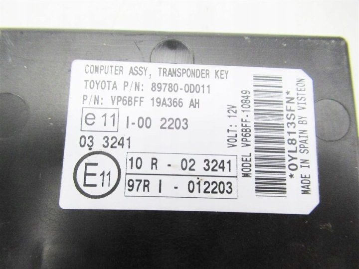 Toyota OE 89780-0D011, фото 2