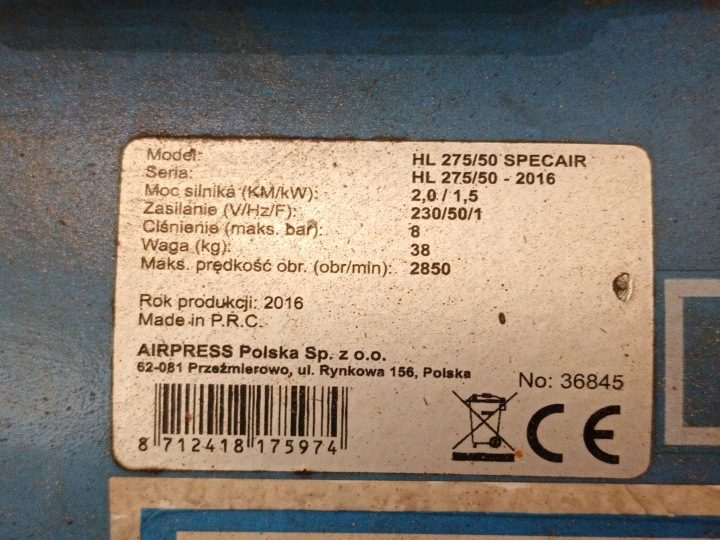 Компрессор масляный Specair HL 275/50 Specair 50 l 8 бар, фото 2
