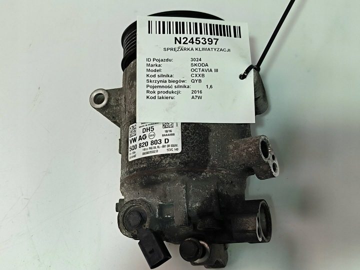 КОМПРЕССОР КОНДИЦИОНЕРА 5Q0820803D SKODA OCTAVIA III, фото 6