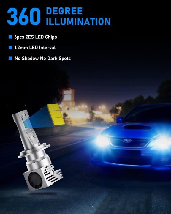 Лампы LED H7 GZ5CG PX26D 12 В 50 Вт 6500 K 6000 lm комплект 2 шт., фото 4