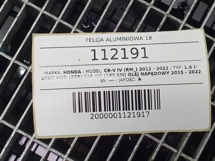 Литой диск Honda OE 7.0" x 18" 5x114.3 ET 45, фото 11