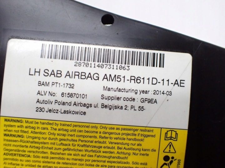 ПОДУШКА БЕЗОПАСНОСТИ ЛЕВАЯ ОРИГИНАЛ AM51-R611D-11-AE FORD FOCUS MK3 III 17 г., фото 3