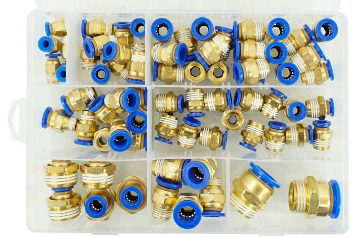 КОМПЛЕКТ SZYBKOZŁĄCZEK ПНЕВМАТИЧЕСКОГО GWINTOWANYCH ZŁĄCZKI WTYKOWE 4-16mm 72e, фото 5