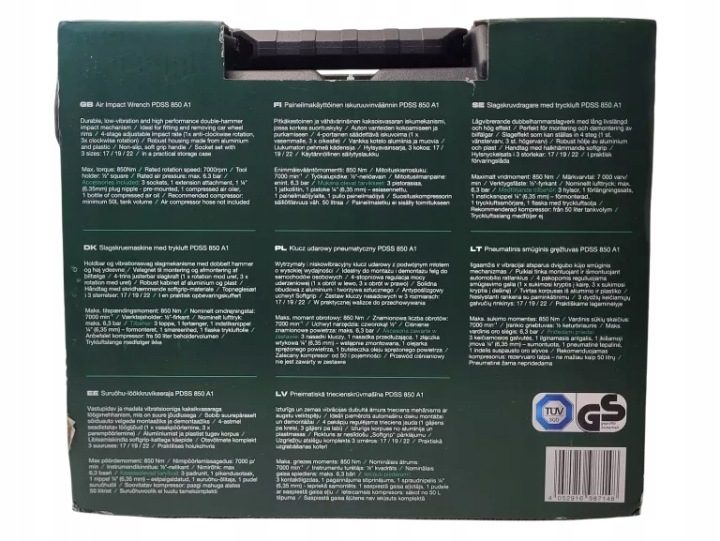 Ударный гайковерт пневматический Parkside PDSS 850 A1 850 Н·м +аксессуары + кейс, фото 3