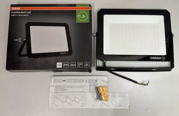 Прожектор Osram Floodlight Люкс 100W 3000K белый тепла 9000lm IP65 черный, фото 2