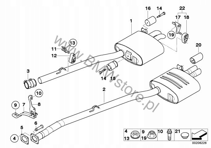 BMW E60 E61 530d 2.5 3.0 дизель НАКОНЕЧНИК ГЛУШИТЕЛЯ ХРОМ НАКЛАДКА ВЫХЛОПА 7534036, фото 16