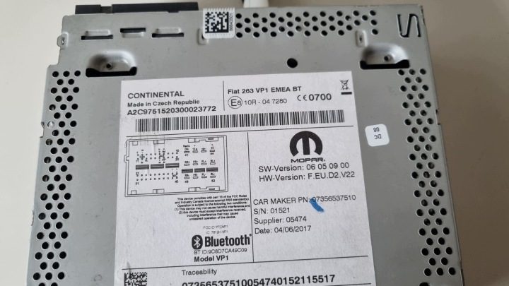 Автомагнитола Fiat магнитола CD mp3 Fiat Doblo 2 ii 263 vp1 + от, фото 5