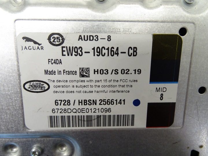 Усилитель аудио модуль Jaguar XF Land Rover EW93-19C164-CB, фото 4