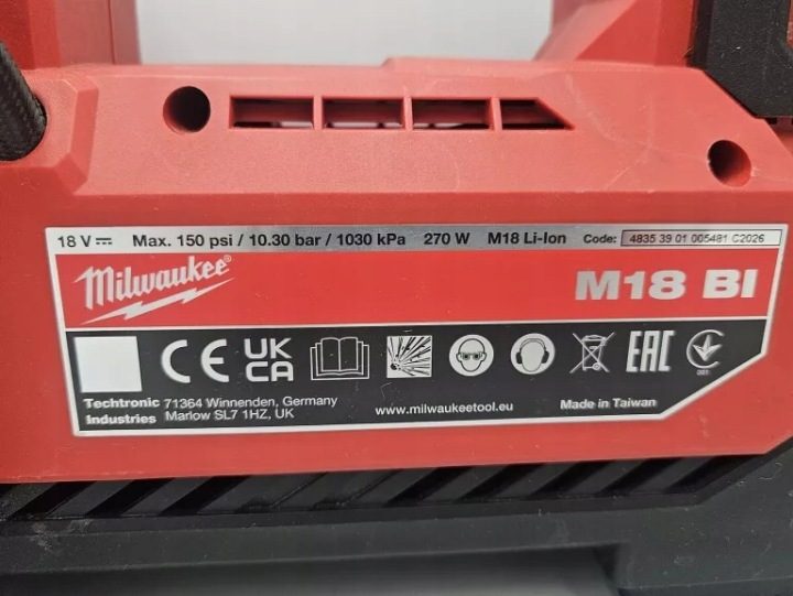 Компрессор безмасляный M18 BI-0 Milwaukee 4933478706 0 l 10,3 бар, фото 5