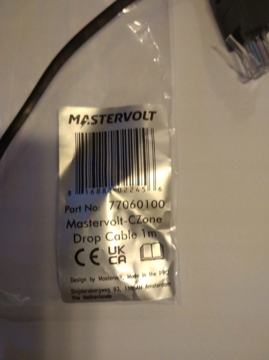 MASTERVOLT КАБЕЛЬ CZONE DROP 1M ЧЕРНЫЙ 77060100, фото 3