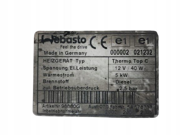 CITROEN C8 PEUGEOT 807 WEBASTO АВТОНОМНЫЙ ОТОПИТЕЛЬ 98880G, фото 4